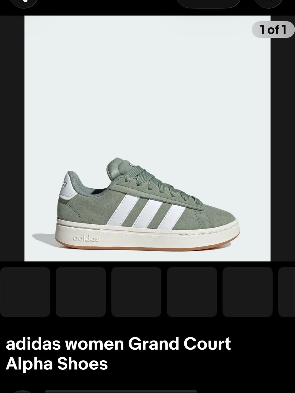 adidas Grand Court Alpha Women's Sneakers - Sage Green/White size 9